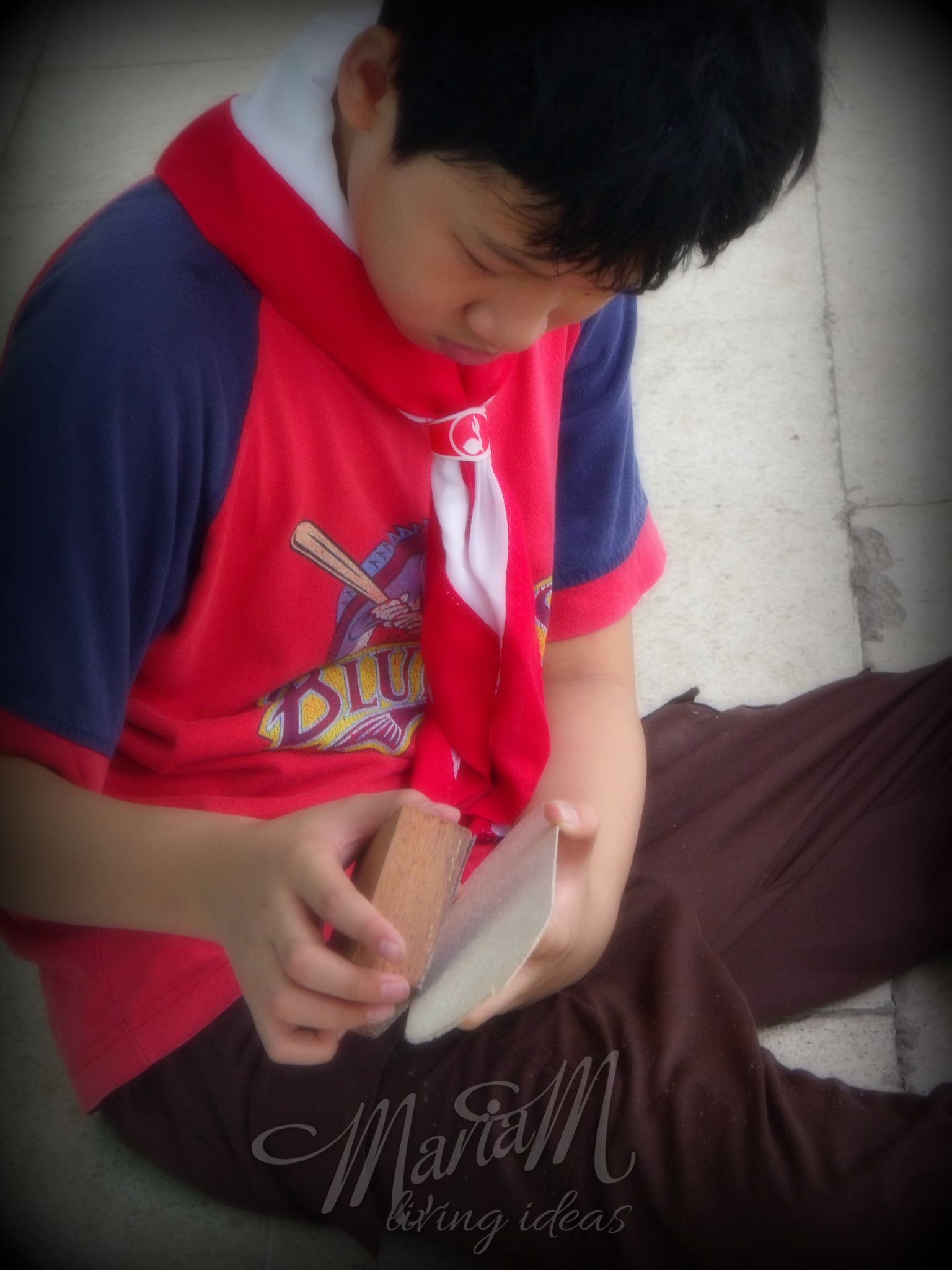 My son in his scouting activity